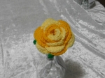 Crochet Open Rose - Lemon and Gold
